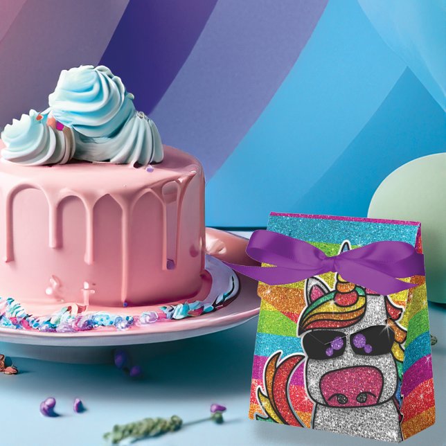 Magical Rainbow Unicorn Glitter Whimsical Birthday Favour Box (Creator Uploaded)