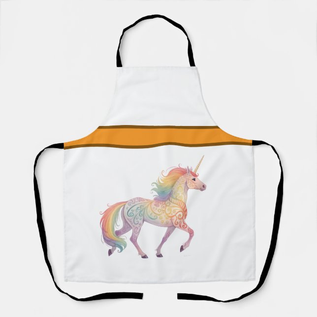 Magical Rainbow Unicorn  Personalised  Apron (Front)