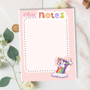 Magical Rainbow Unicorn Personalised cute Notepad