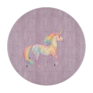 Magical Rainbow Unicorn Personalised Cutting Board