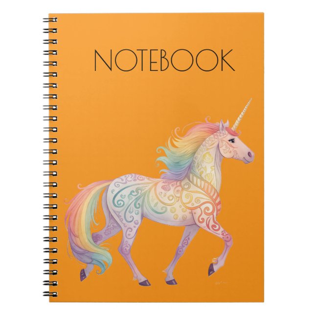 Magical Rainbow Unicorn  Personalised  Notebook (Front)