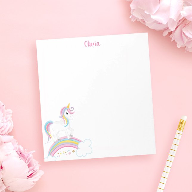 Magical Rainbow Unicorn Personalised Notepad (Creator Uploaded)