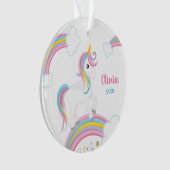 Magical Rainbow Unicorn Personalised Ornament (Front)