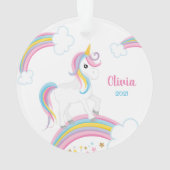 Magical Rainbow Unicorn Personalised Ornament (Back)
