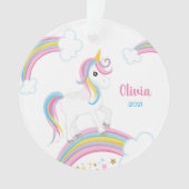 Magical Rainbow Unicorn Personalised Ornament (Front)