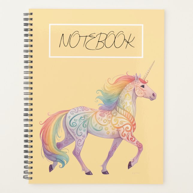 Magical Rainbow Unicorn  Personalised  Planner (Front)