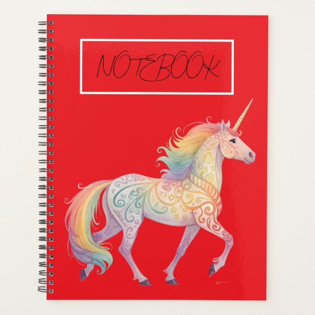 Magical Rainbow Unicorn  Personalised  Planner (Front)