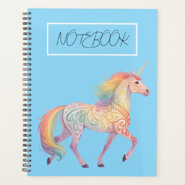 Magical Rainbow Unicorn  Personalised  Planner (Front)