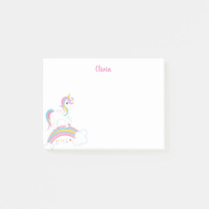 Magical Rainbow Unicorn Personalised Post-it Notes