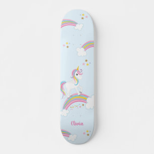 Magical Rainbow Unicorn Personalised Skateboard