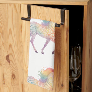 Magical Rainbow Unicorn Personalised Tea Towel