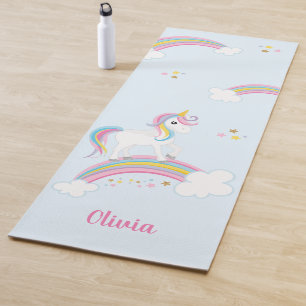 Magical Rainbow Unicorn Personalised Yoga Mat