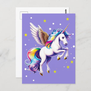 Magical Rainbow Unicorn  Postcard