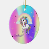 Magical Rainbow Unicorn Stars Holographic Ceramic Ornament (Right)