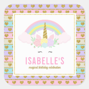 Magical Rainbow Unicorn Stickers