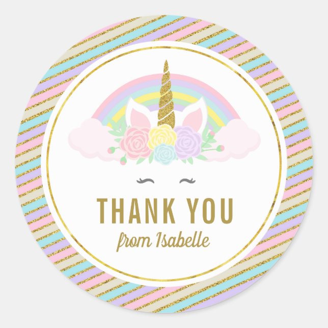 Magical Rainbow Unicorn Stickers (Front)