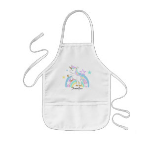 Magical Rainbow 🦄 Unicorn with DIY Name Kids Apron