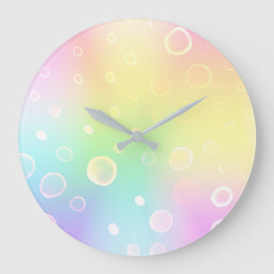 Magical Rainbow Wedding Large Clock
