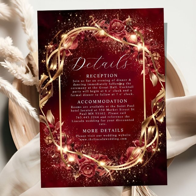 Magical Red Golden Accent Wedding Enclosure Card (Creator Uploaded)