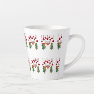 Magical Reindeer Bells and Christmas Tree Design  Latte Mug
