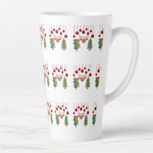 Magical Reindeer Bells and Christmas Tree Design  Latte Mug