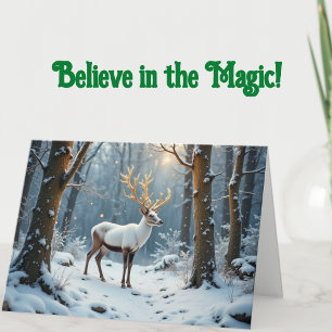 Magical Reindeer Winter Holiday Christmas Card