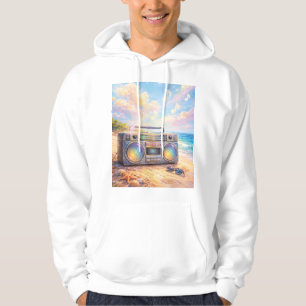 Magical Retro Boombox Playing Music On Beach Hoodie
