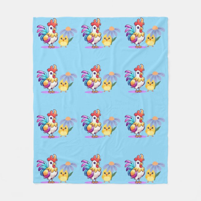 Magical Rooster Boys Fleece Blanket (Front)