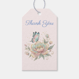 Magical Rose and Butterfly Pastel Colours Thank Yo Gift Tags