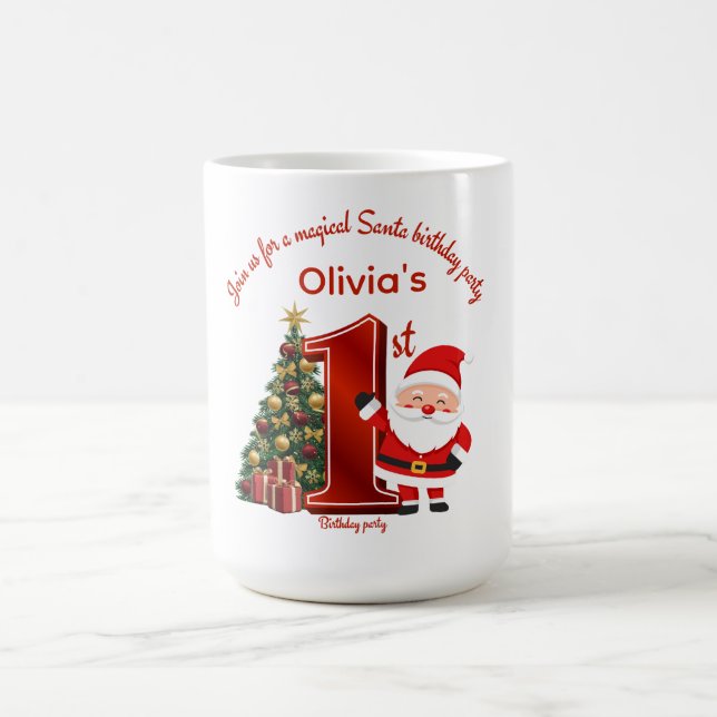 Magical Santa Birthday Design for Kids Coffee Mug (Center)