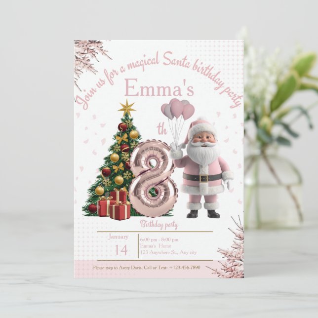 Magical Santa Birthday Invitation – 2nd Birthday (Standing Front)