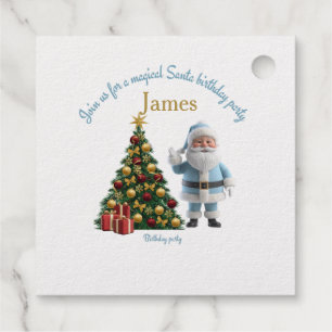 Magical Santa Birthday Invitation  Favour Tags