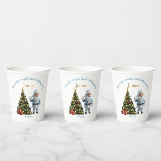 Magical Santa Birthday Invitation Paper Cups (Multi)