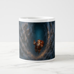 Magical Santa Rising from Snowy Canyon Large Coffee Mug
