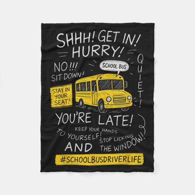 Magical School Bus Driver Last Day Of School Bus D Fleece Blanket (Front)
