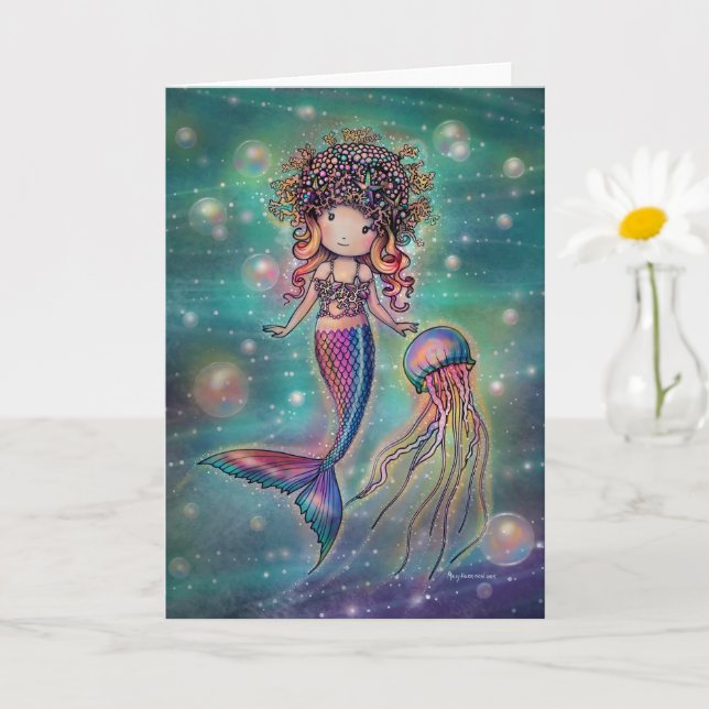 Magical Sea Cute Fantasy Art by Molly Harrison Card (Small Plant)