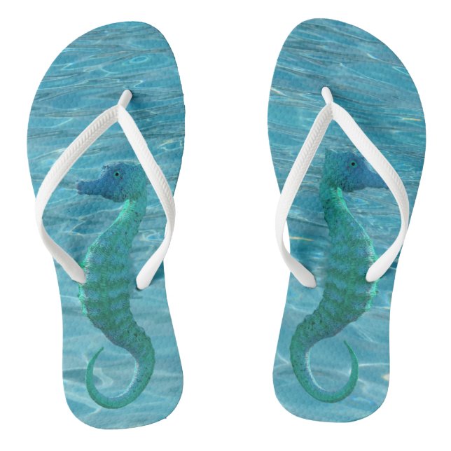 Magical Sea Horse Ocean Flip Flops (Footbed)