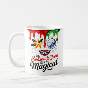 Magical Season Christmas Lips Drip Art Star  Coffee Mug