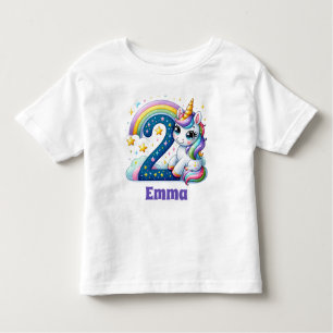 Magical Second Birthday - Personalised Unicorn Toddler T-Shirt