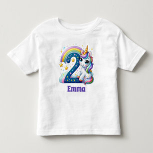 Magical Second Birthday - Personalized Unicorn Toddler T-Shirt