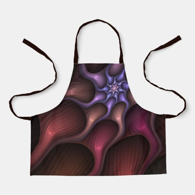 Magical Shiny Abstract Striped Colourful Fractal Apron (Front)