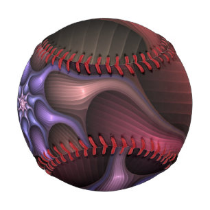 Magical Shiny Abstract Striped Colourful Fractal Baseball