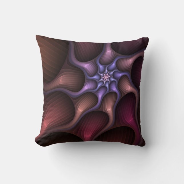 Magical Shiny Abstract Striped Colourful Fractal Cushion (Front)