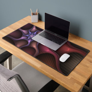 Magical Shiny Abstract Striped Colourful Fractal Desk Mat