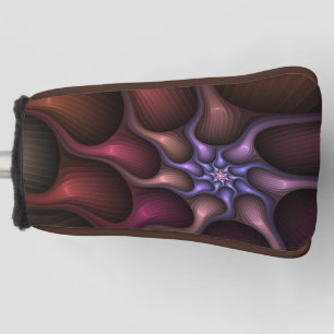 Magical Shiny Abstract Striped Colourful Fractal Golf Head Cover