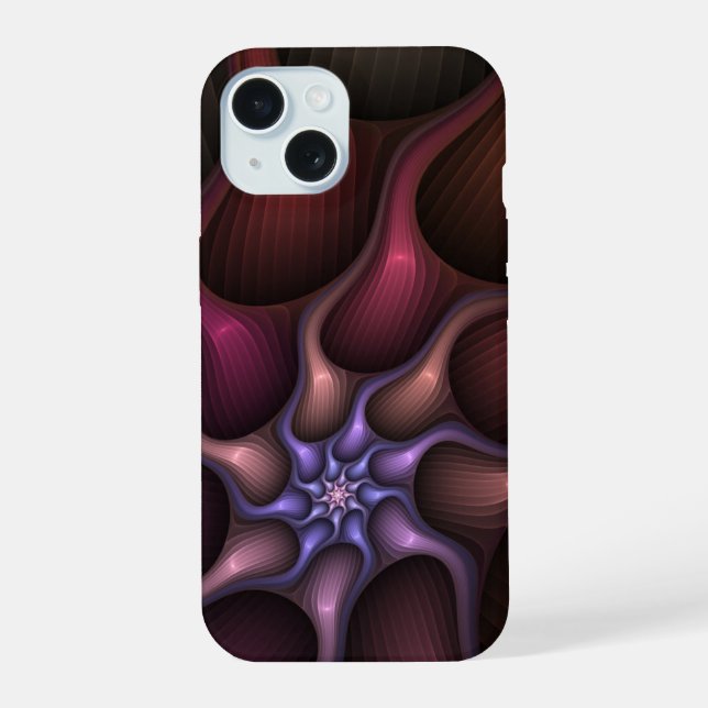 Magical Shiny Abstract Striped Colourful Fractal iPhone 15 Case (Back)