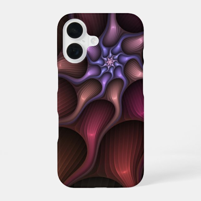Magical Shiny Abstract Striped Colourful Fractal iPhone 16 Case (Back)