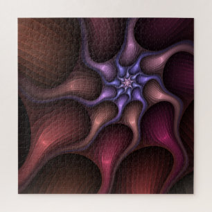 Magical Shiny Abstract Striped Colourful Fractal Jigsaw Puzzle