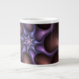 Magical Shiny Abstract Striped Colourful Fractal Large Coffee Mug