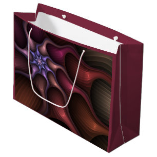 Magical Shiny Abstract Striped Colourful Fractal Large Gift Bag